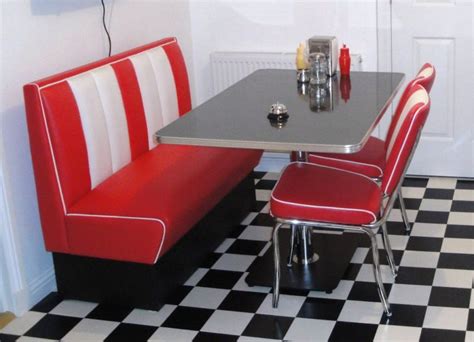 Retro Furniture 50s American Diner Restaurant Kitchen Half Booth Table