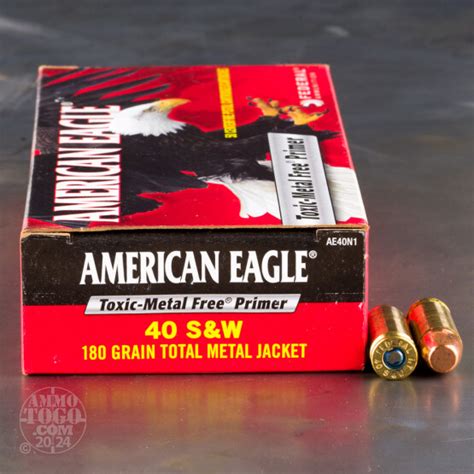 40 Smith And Wesson Ammo 50 Rounds Of 180 Grain Total Metal Jacket Tmj By Federal