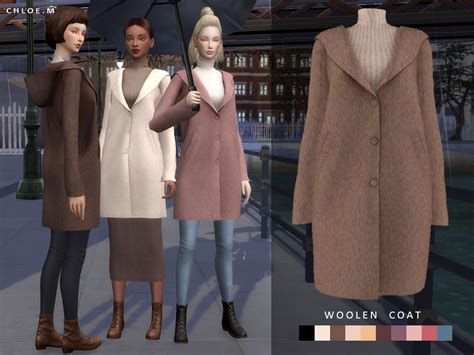 Chloem Woolen Coat Created For The Sims4 10 Colors Hope You Like It