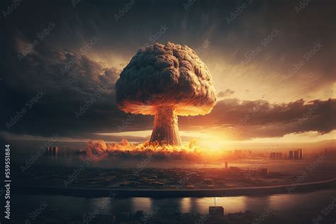 Huge Nuclear Bomb Explosion End Of The World Doomsday In A Post