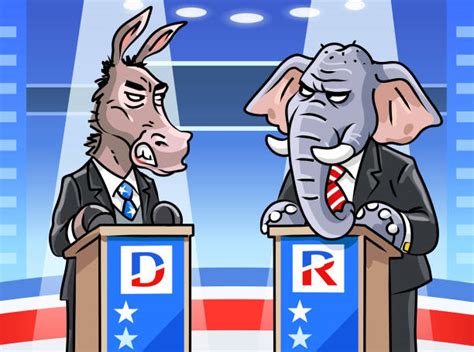 Clipart Donkey And Elephant Politics