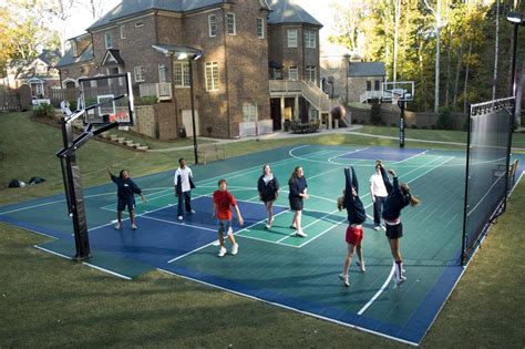 Color, surfacing, basketball hoops and striping are also factors, but will influence. Bring the Game Home With a Backyard Sports Court | HGTV