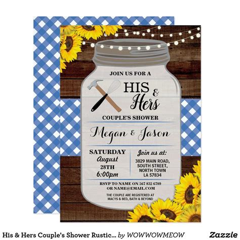 his and hers couple s shower rustic wood blue invite zazzle couple shower couples shower