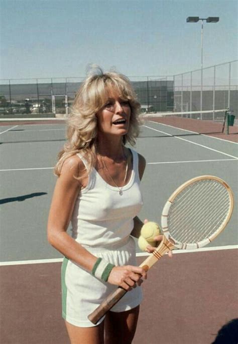 Farrah Fawcett Playing Tennis 1975 Farrah Fawcett Farrah Fawcet Beautiful Actresses