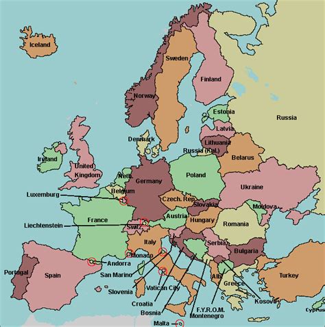 Map Of Europe Countries Labeled