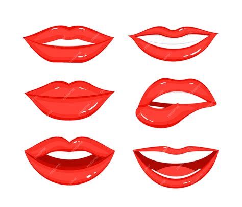 Premium Vector Illustration Set Of Woman S Lip Gestures Girl Mouths