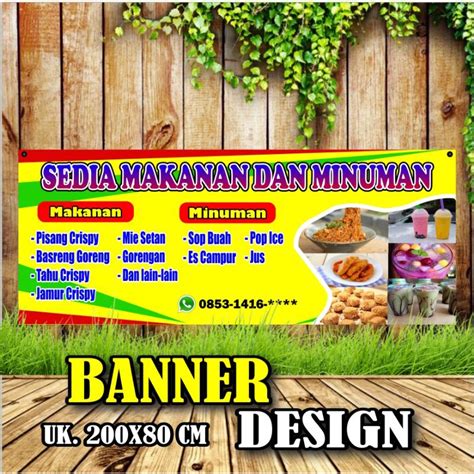 Contoh Banner Makanan Dan Minuman Jual Free Design Simple Cetak