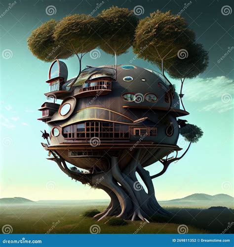 Futuristic Tree House Ecological Concept Stock Photo Image Of Nature