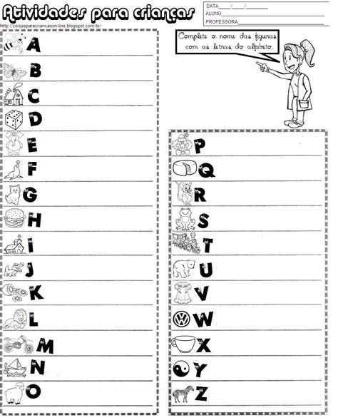 Atividades Para Crianças Atividades Com Alfabeto