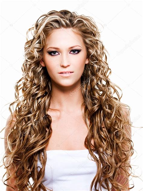 Beautiful Woman With Long Curly Hairs Stock Photo Valuavitaly