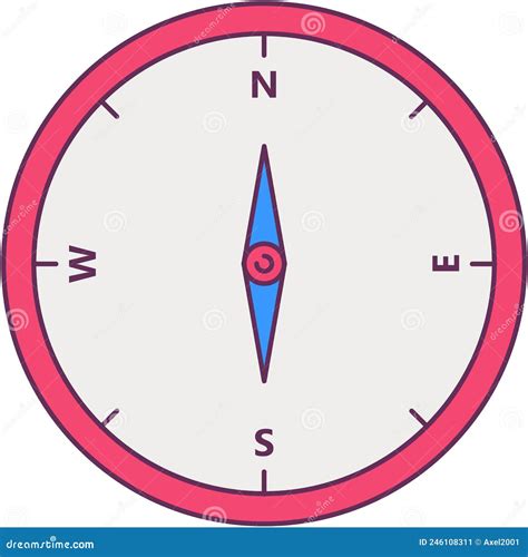 Compass Vector North South East West Direction Stock Vector