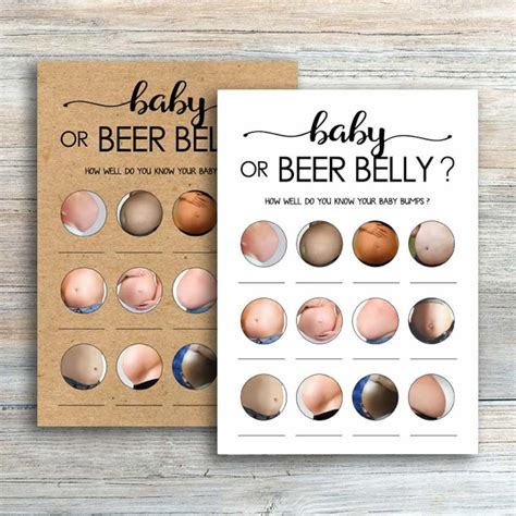 Rustic Baby Bump Beer Belly Game Pregnant Or Beer Belly Game Etsy
