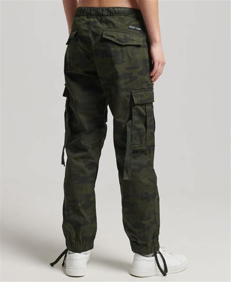 Womens Organic Cotton Parachute Grip Pants In Overdyed Camo Superdry Uk