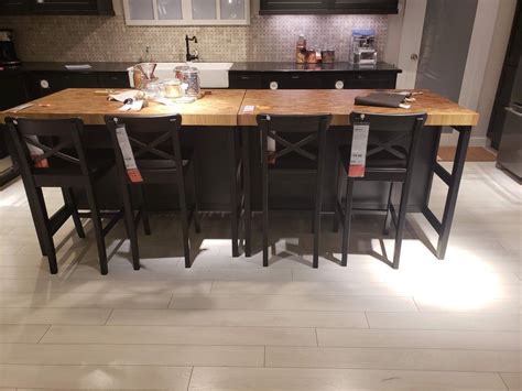 $1,395.00 free reclaimed wood bar table in provincial restaurant counter community communal rustic gathering conference office meeting high top island. VADHOLMA Kitchen island, black, oak. Shop IKEA® - IKEA ...