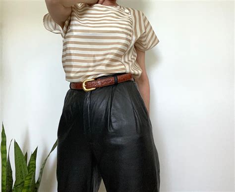 Pleated Leather Pants Etsy