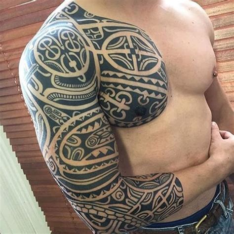 This tribal tattoo is a fascinating expression of artistics design. 55 Elegant Tribal Tattoos For Chest