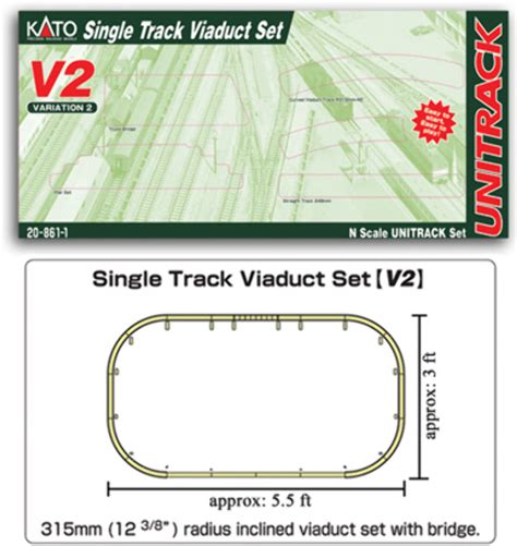 Kato 20 872 N N Scale V13 Unitrack Double Track Elevated Loop Set