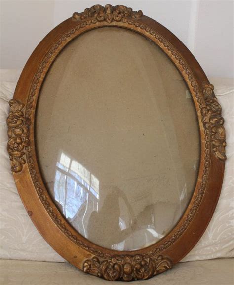 Antique 1900 S Domed Rounded Bubble Glass Carved Wood Etsy Bubble Glass Wood Picture Frames