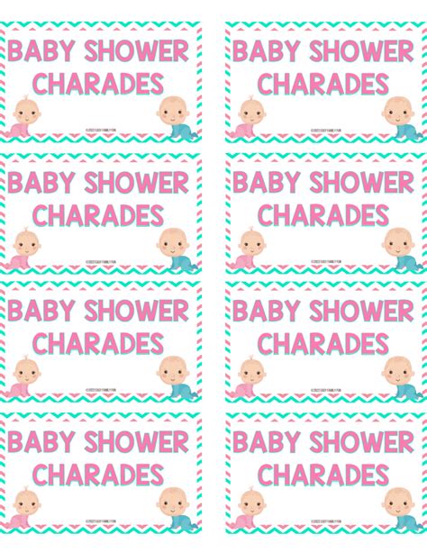 100 Baby Shower Charades Ideas Printable Cards