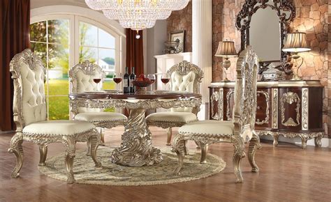Victorian bedroom set victorian bedroom furniture victorian interiors victorian decor victorian discover the design world's best beds & bed frames at perigold. HD 8017 Antique White finish Dining Set Round Table Homey ...
