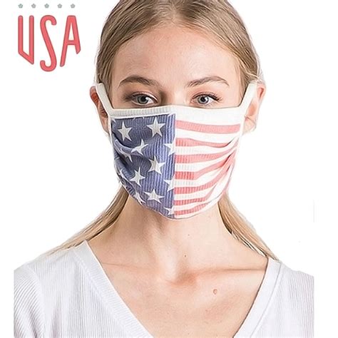 Ribbed American Flag Reusable Face Mask Purple Leopard Boutique
