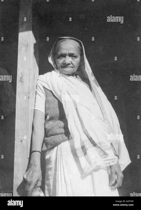 Kasturba Gandhi Wife Of Mahatma Gandhi At Sevagram Ashram Wardha Maharashtra India 1939 Stock