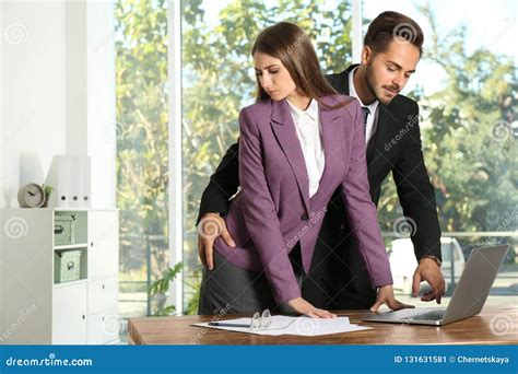 Boss Molesting His Female Secretary In Office Stock Image Image Of Professional Female