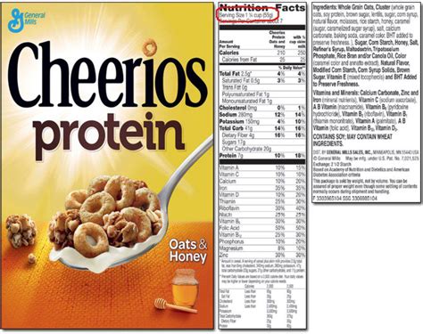 Cheerios Nutrition Label