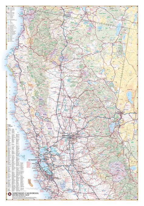 Northern California Recreation Wall Map — Benchmark Maps