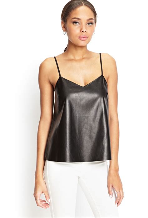 Faux Leather Woven Cami Summerforever Musthave Fashion Clothes Tops