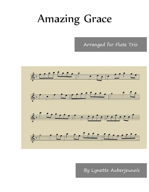 Amazing Grace Flute Trio Sheet Music Traditional American Melody
