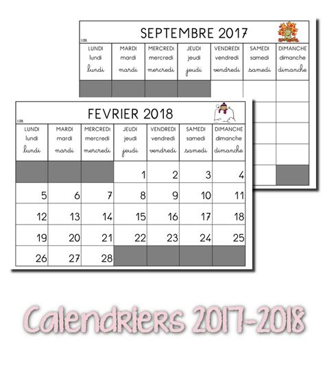 La Maternelle De Laurène Calendriers 2017 2018