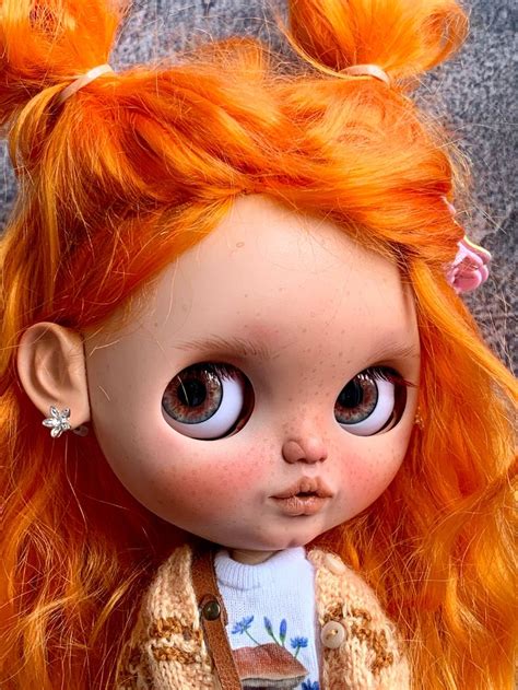 Blythe Custom Doll With Natural Red Hair Custom Blythe Doll Etsy