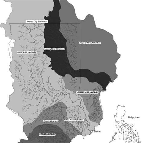 Map Of Davao River Basins With River Networks Within Davao City