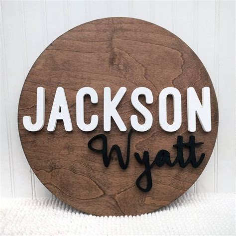 24 Round Custom Name Wood Sign Wood Cut Out Name Cut Etsy