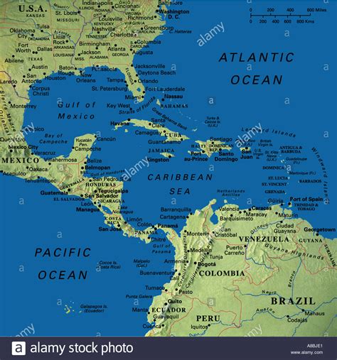 Caribbean Map Stock Photos And Caribbean Map Stock Images Alamy