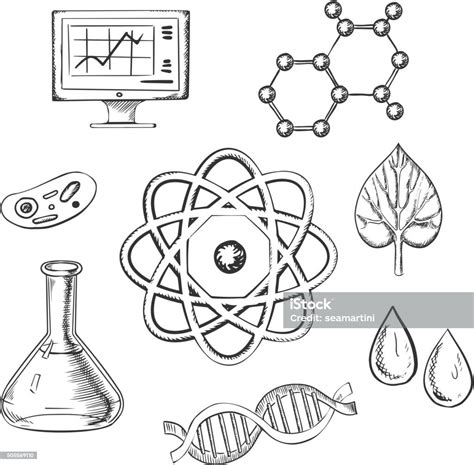 Ilustración De Dibujo Iconos Biología Y Química Y Más Vectores Libres