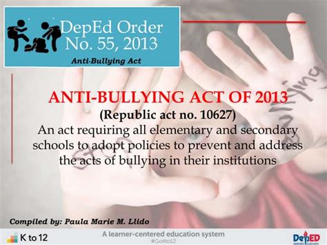Anti Bullying Act Of 2013 Philippines Ppt