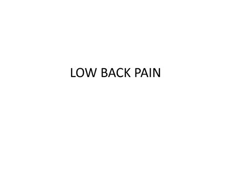 Solution Low Back Pain Studypool