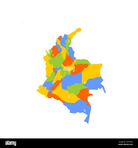 Colombia Mapa Político De Las Divisiones Administrativas