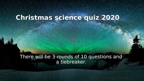 Science Christmas Quiz 2020 Teaching Resources