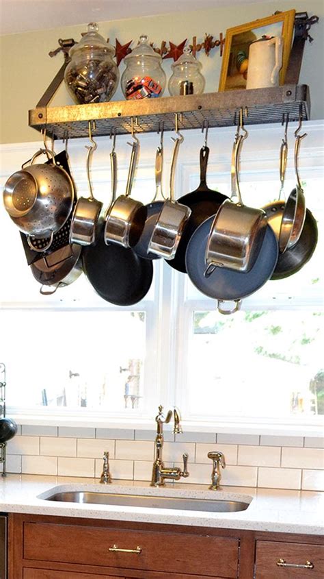 40 Kitchens With Hanging Pots And Pans Decorating Pinterest