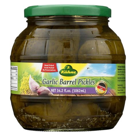 Kuhne Pickle Barrel Garlic Case Of 6 342 Fl Oz With Images