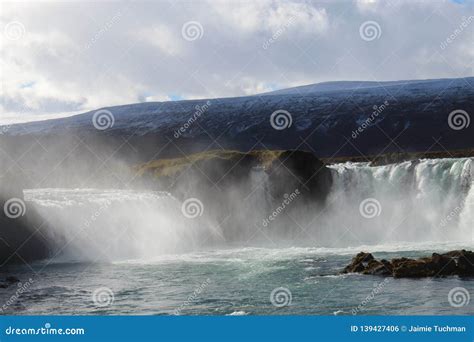 Godafoss Waterfall In Iceland During The Autumn Stock Photo Image Of