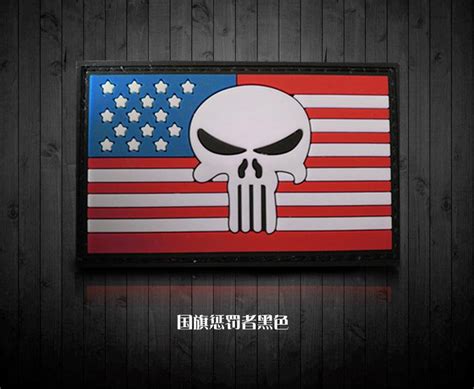 Punisher Badge American Flag 3d Pvc Tactical Badge Skull Combat Rubber