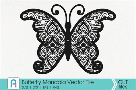 Butterfly Mandala Svg, Butterfly Svg, Mandala Svg,Flower Svg – Crella