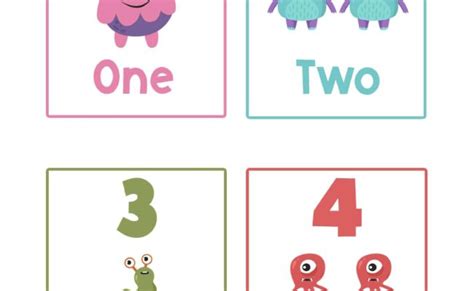 Free Printable Number Flashcards Counting Cards In 2020 With Images