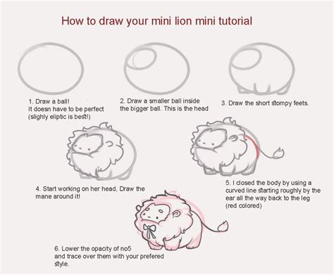 Mini Lion Mini Drawing Tutorial By Miloudee On Deviantart