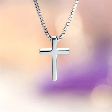 925 Sterling Silver Cross Pendant Necklace Women Charm Brand Jewelry