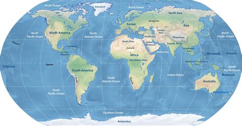 Get World Map Continents And Oceans Free Images